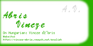 abris vincze business card